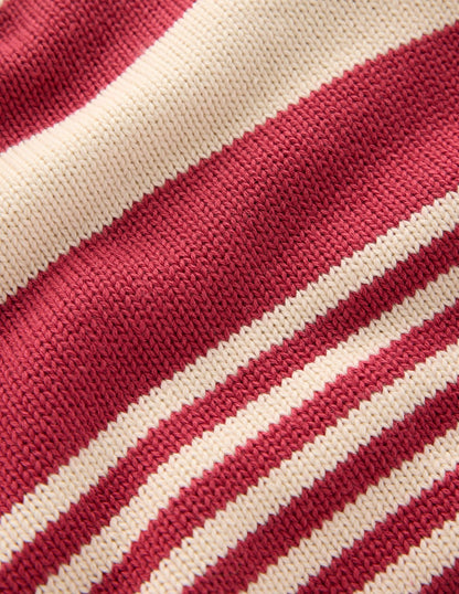 Jemma Chunky Cotton Jumper-Warm Ivory/ Terracotta-7