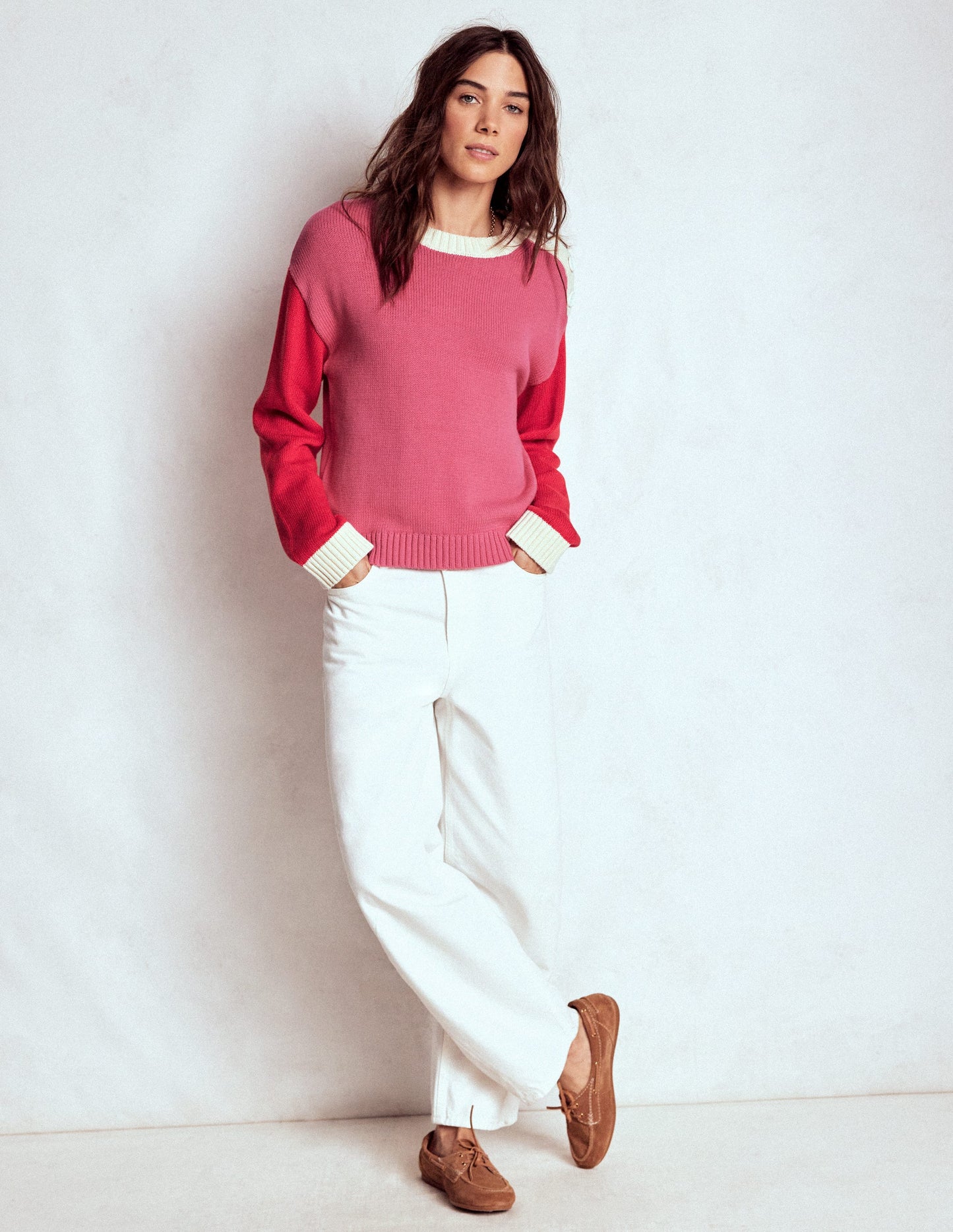 Jemma Chunky Cotton Jumper-Rose Pink