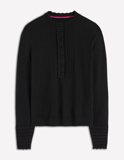Angela Cotton Scallop Jumper-Black-6
