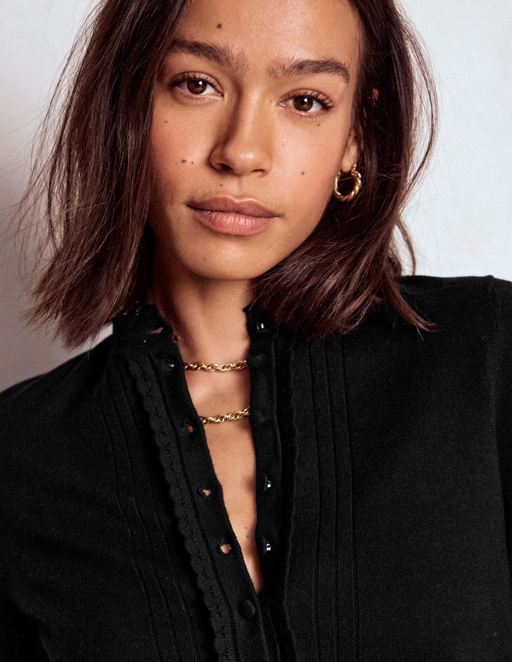 Angela Cotton Scallop Jumper-Black-2