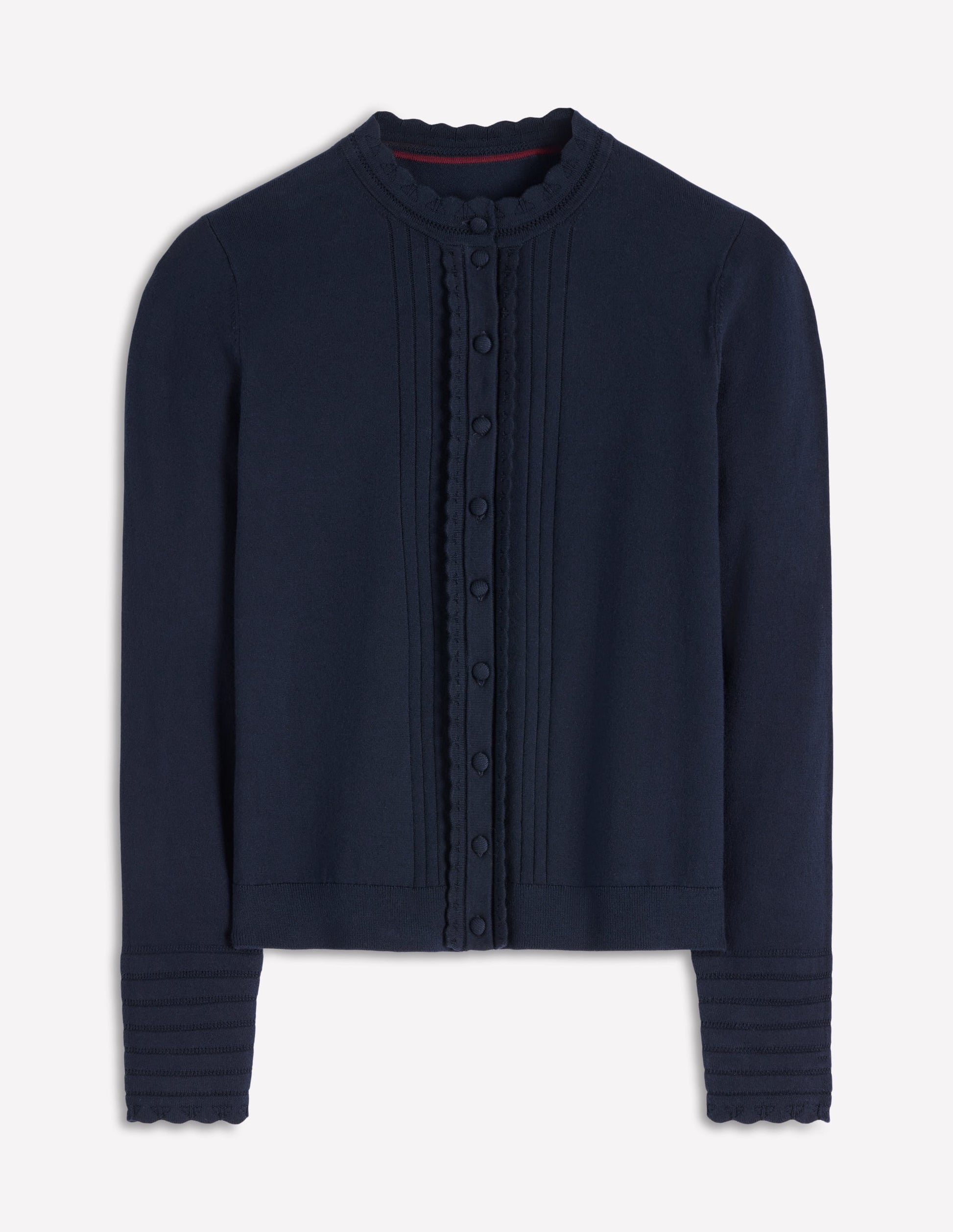 Angela Cotton Scallop Cardigan-Navy-4
