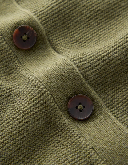 Frill Detail Waistcoat-Woodland Green Melange-6