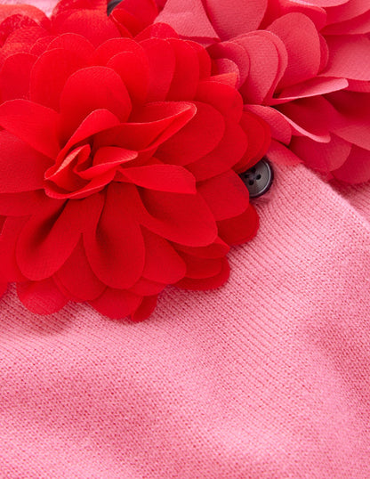 Crew Neck Cropped Cardigan-Pink Ribbon-8