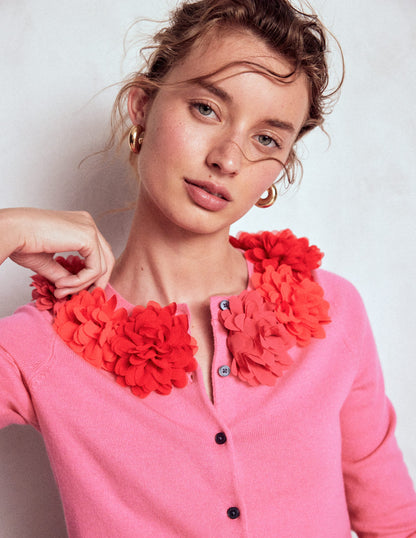 Crew Neck Cropped Cardigan-Pink Ribbon-6