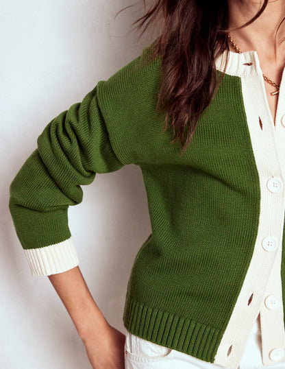 Jemma Chunky Cotton Cardigan-Promenade Green-2