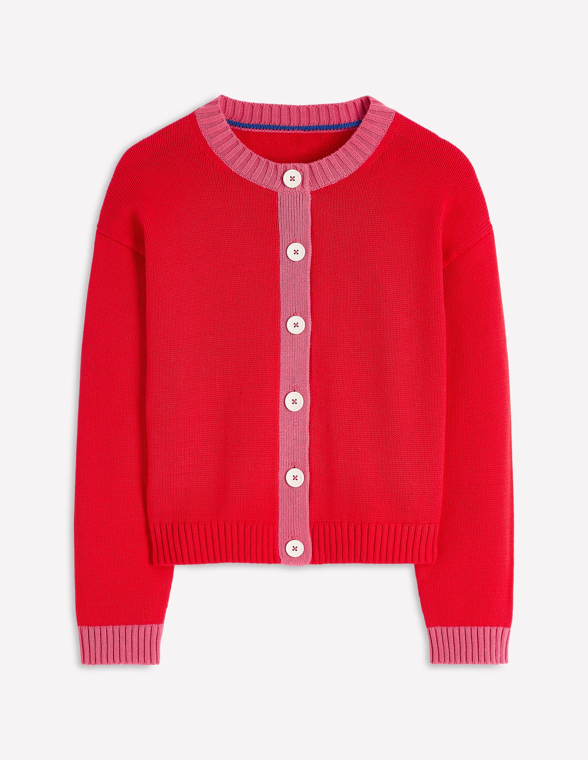 Jemma Chunky Cotton Cardigan-Poppy Red - Image 5