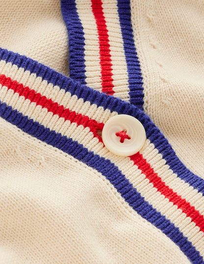 Long Cotton V-neck Cardigan-Warm Ivory-6