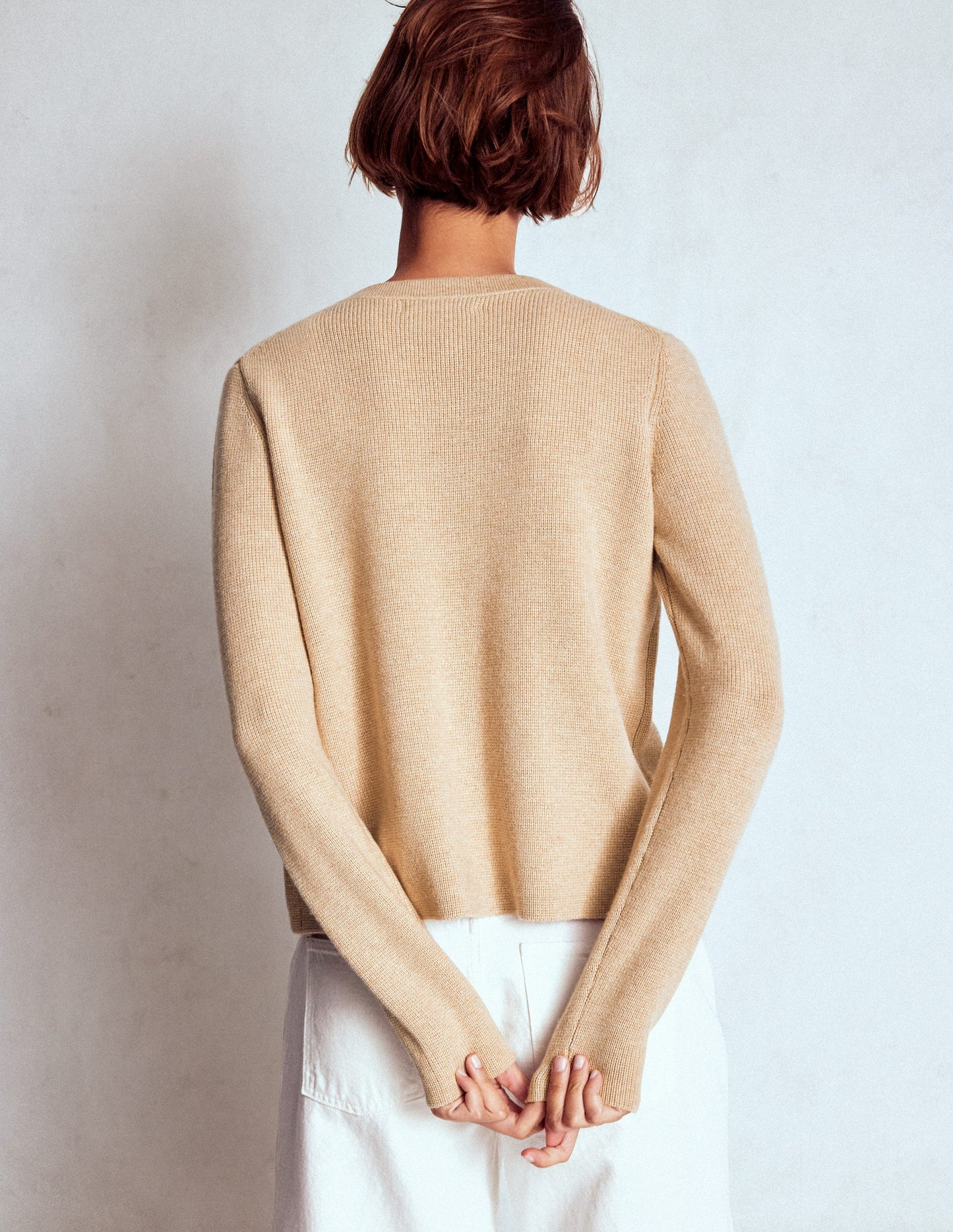 Knitted Bow Cardigan-Chinchilla Melange