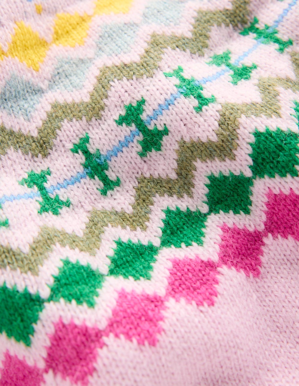 Fae Fair Isle Frilled Jumper-Sheer Pink Melange