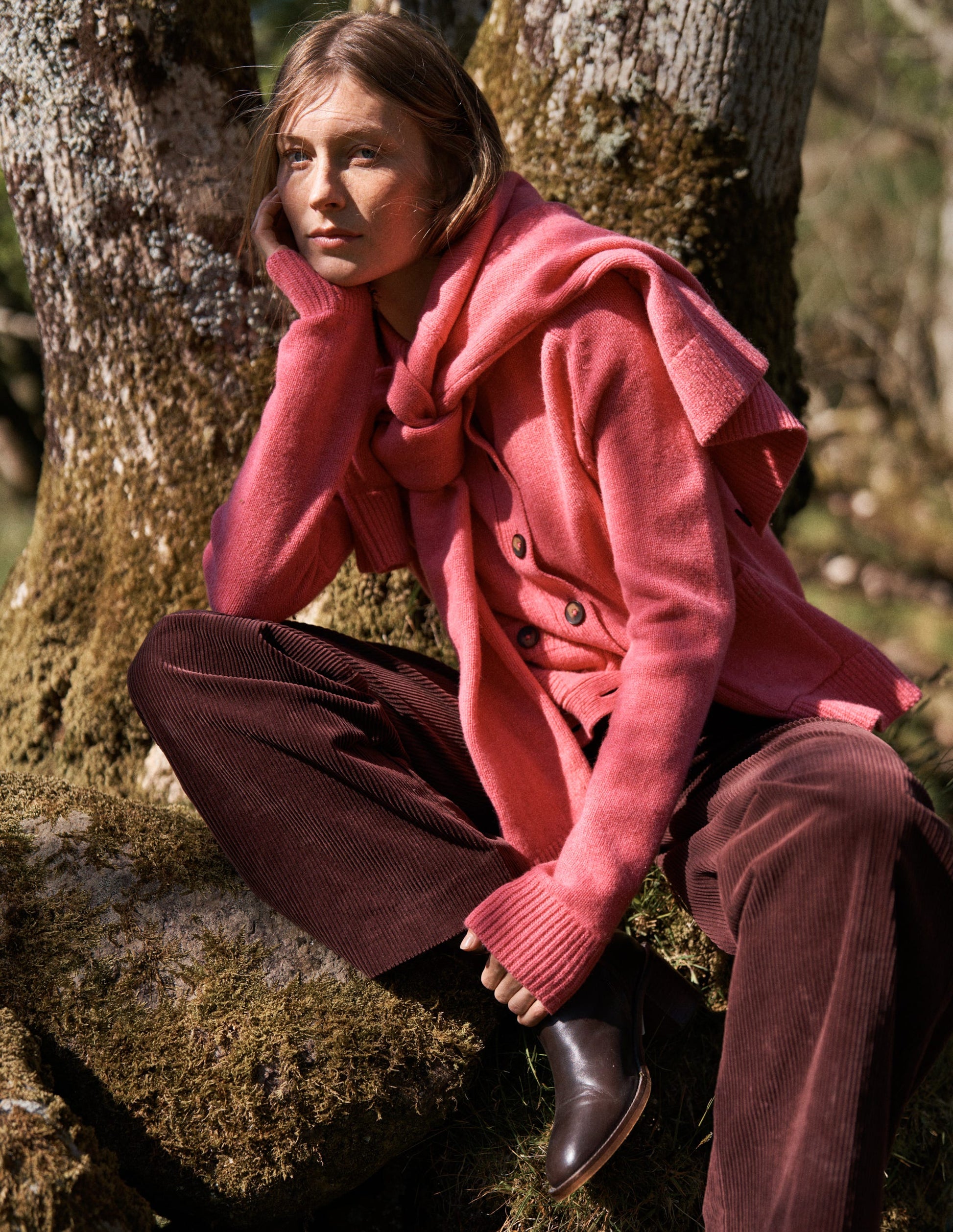 Marion Merino Cardigan-Rose Pink-6