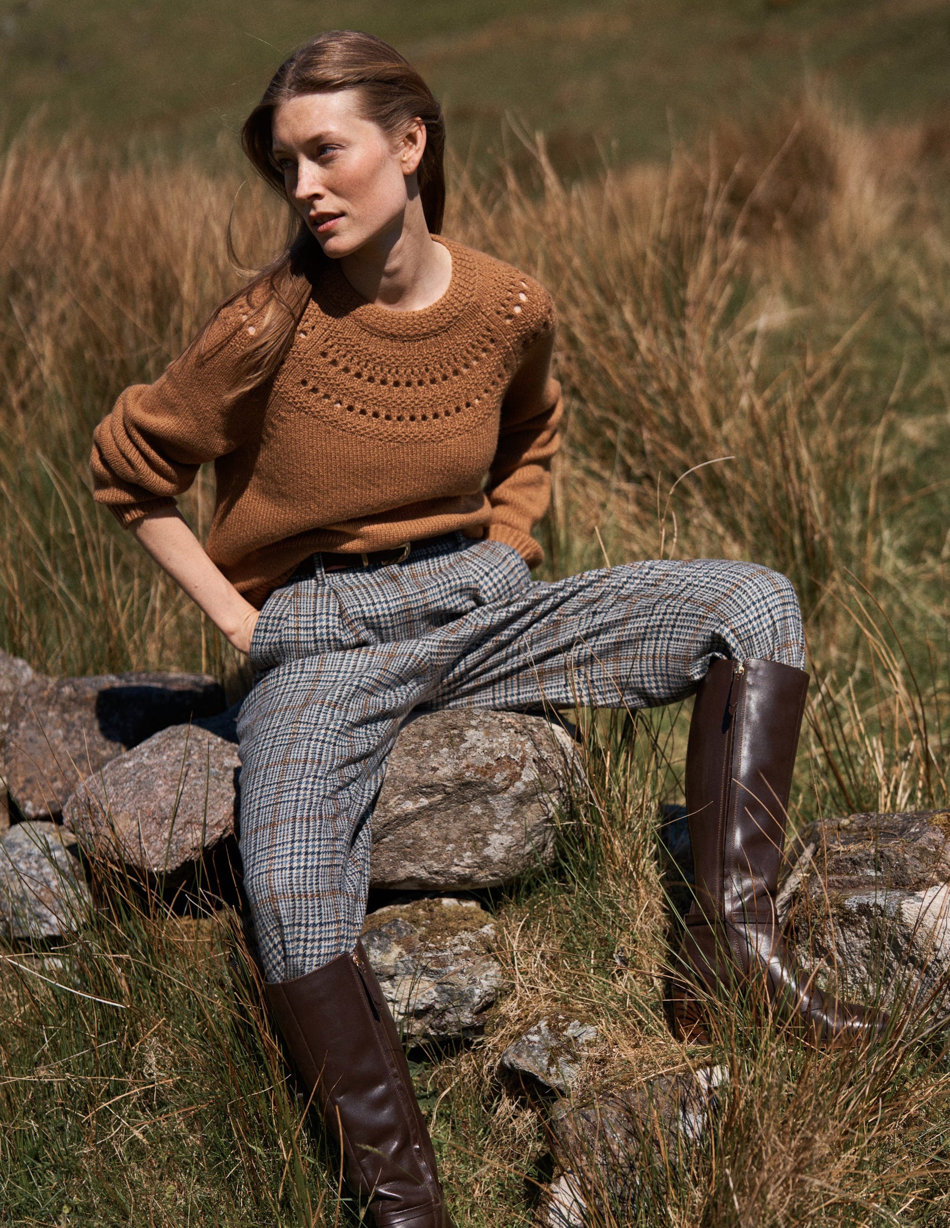 Fluffy Chunky Jumper-Camel Melange-5