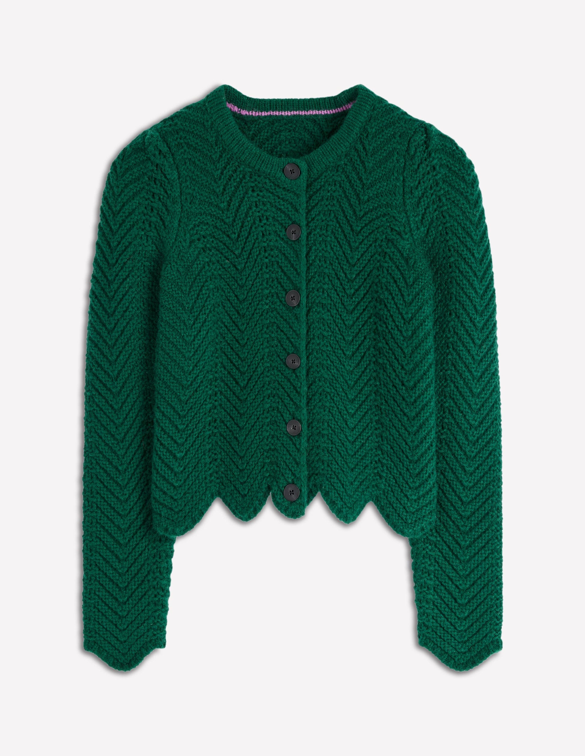 Chunky Chevron Knitted Jacket-Emerald Night-6