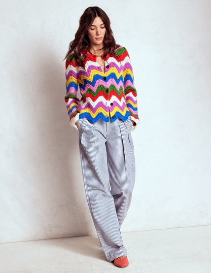Chunky Chevron Knitted Jacket-Multi, Zig Zag-5