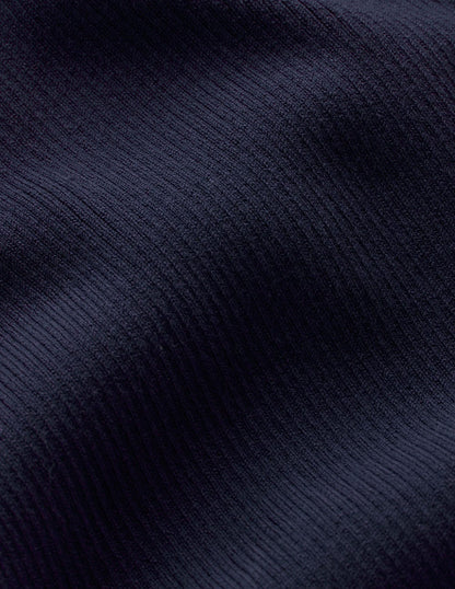 Rib Henley Top-Navy-7