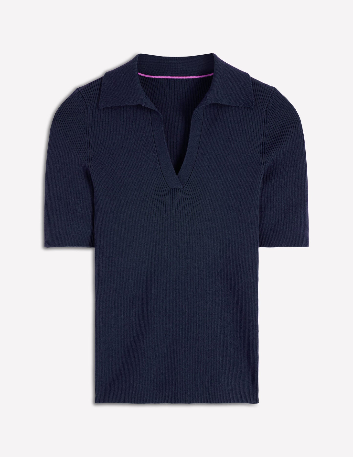 Rib Henley Top-Navy