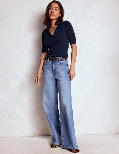 Rib Henley Top-Navy-4