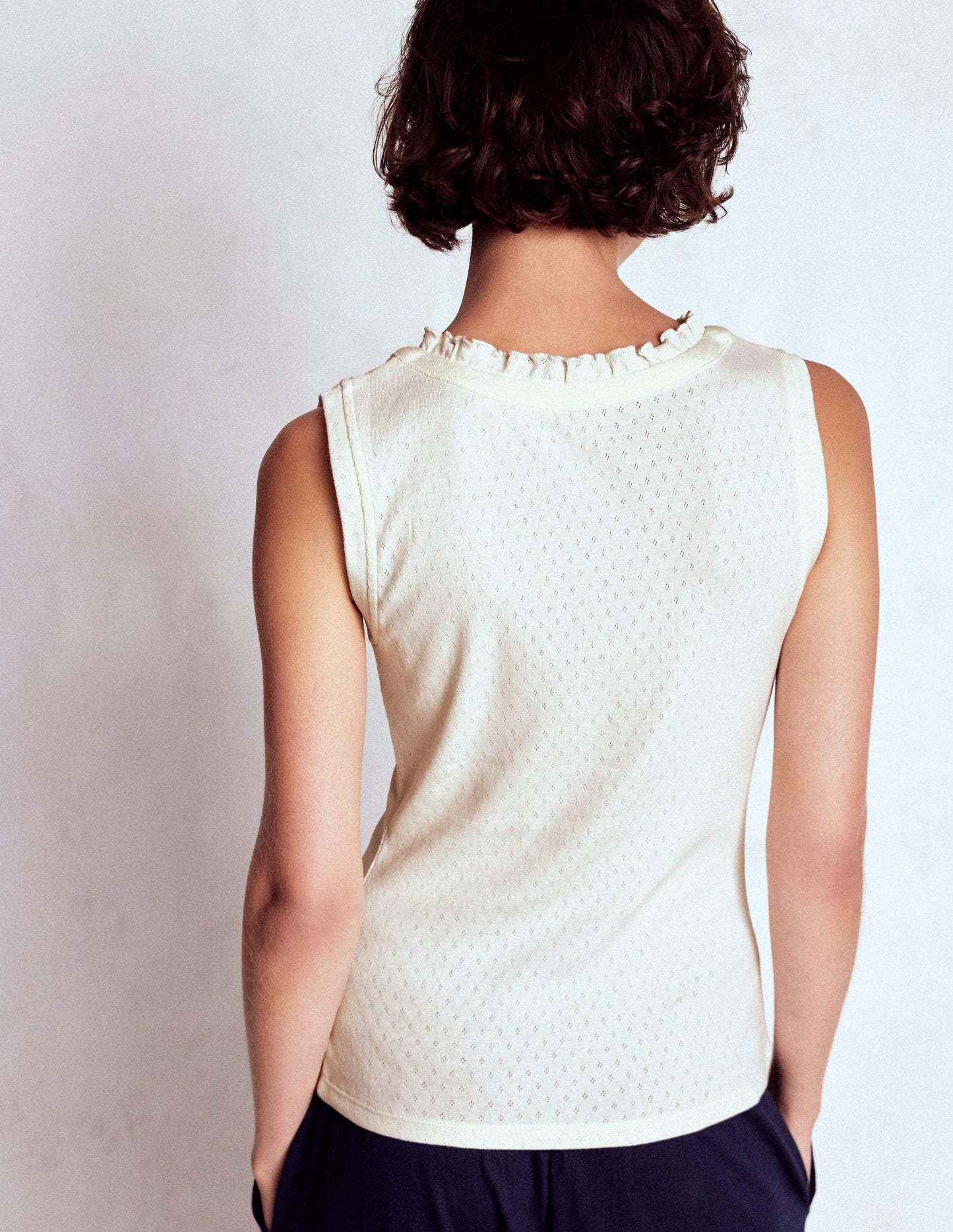 Jersey Henley Pyjama Vest-Classic Ivory