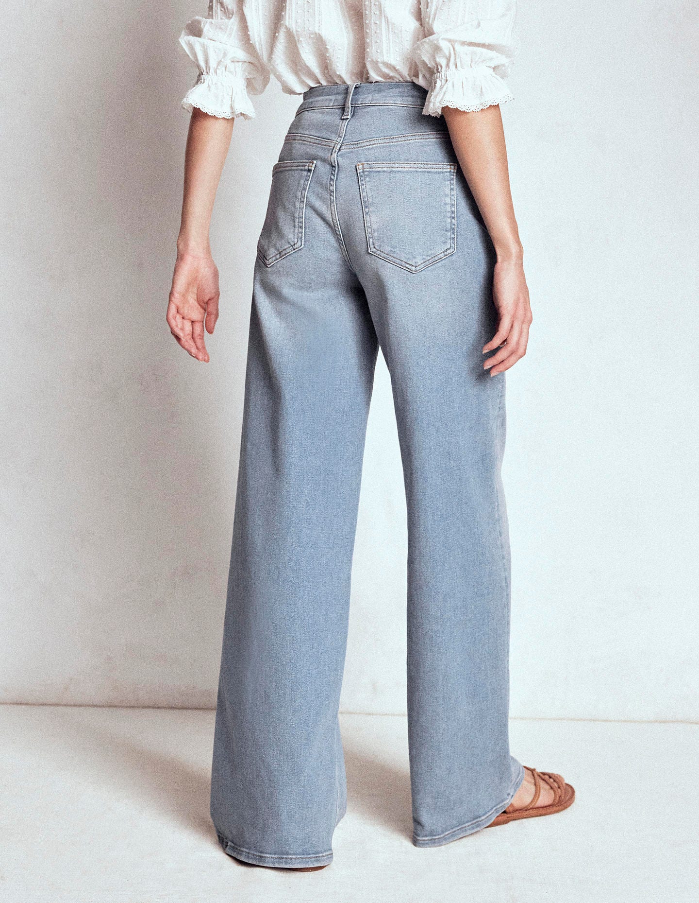 High Rise Wide Leg Jeans-Light Vintage