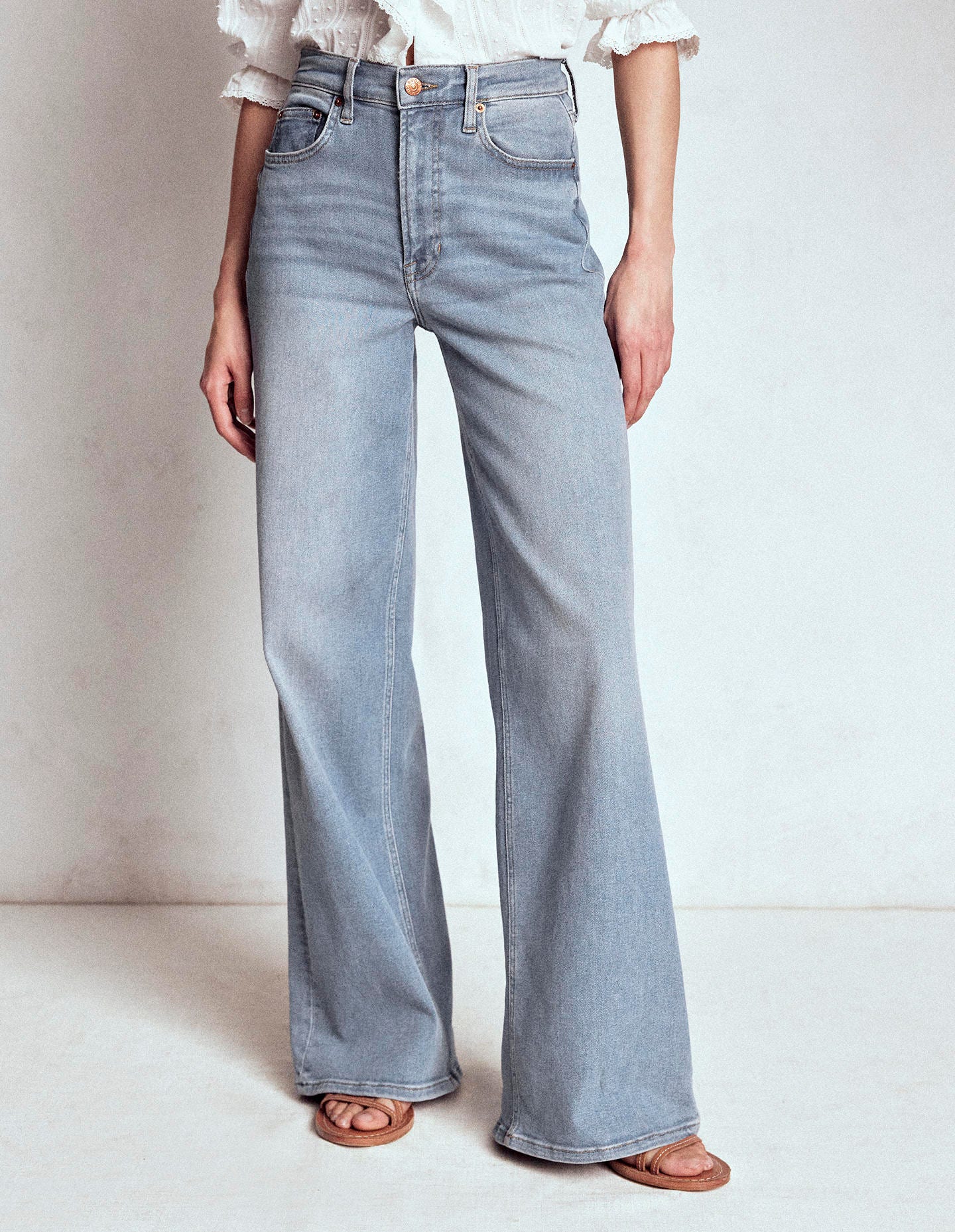 High Rise Wide Leg Jeans-Light Vintage-4