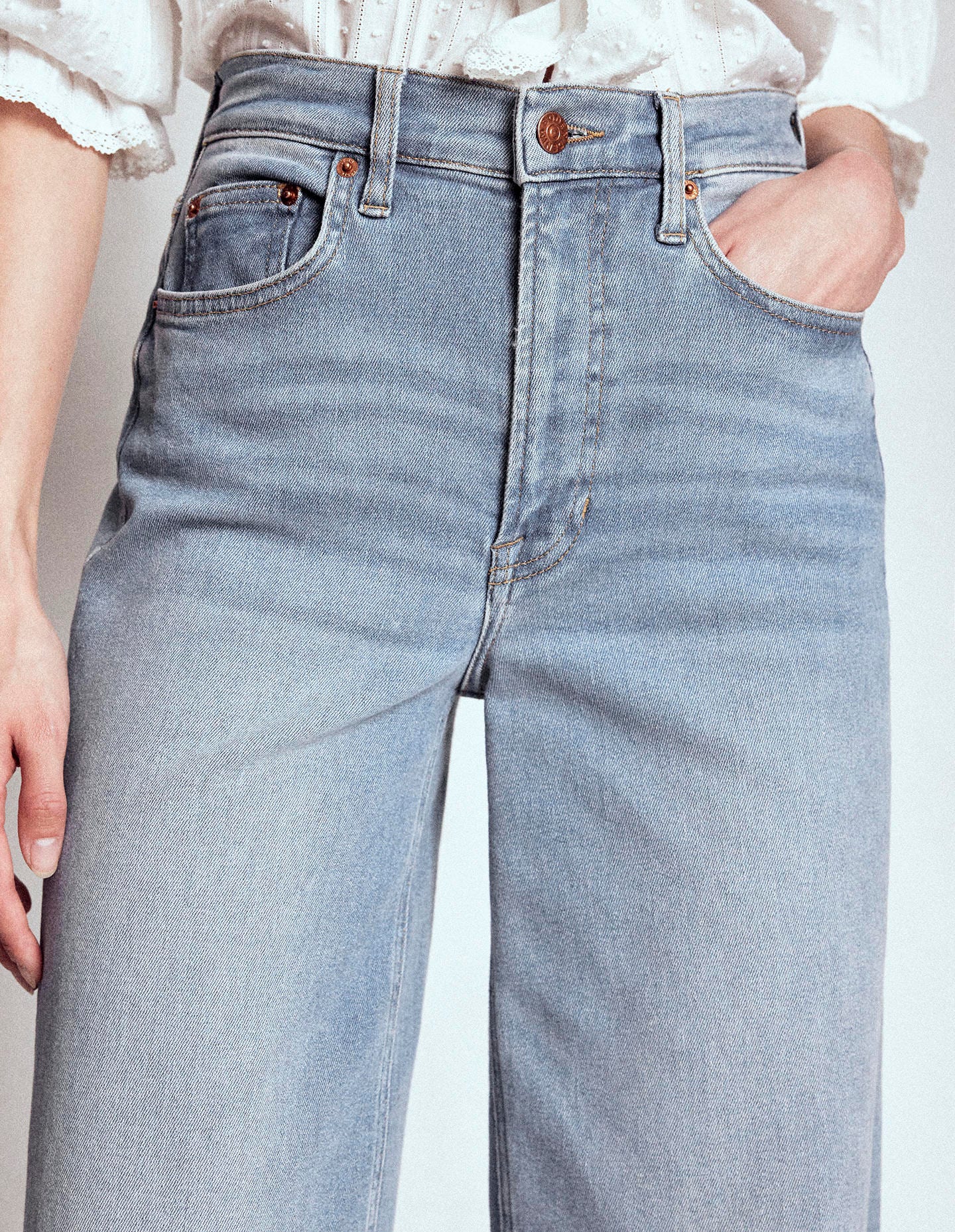 High Rise Wide Leg Jeans-Light Vintage-5