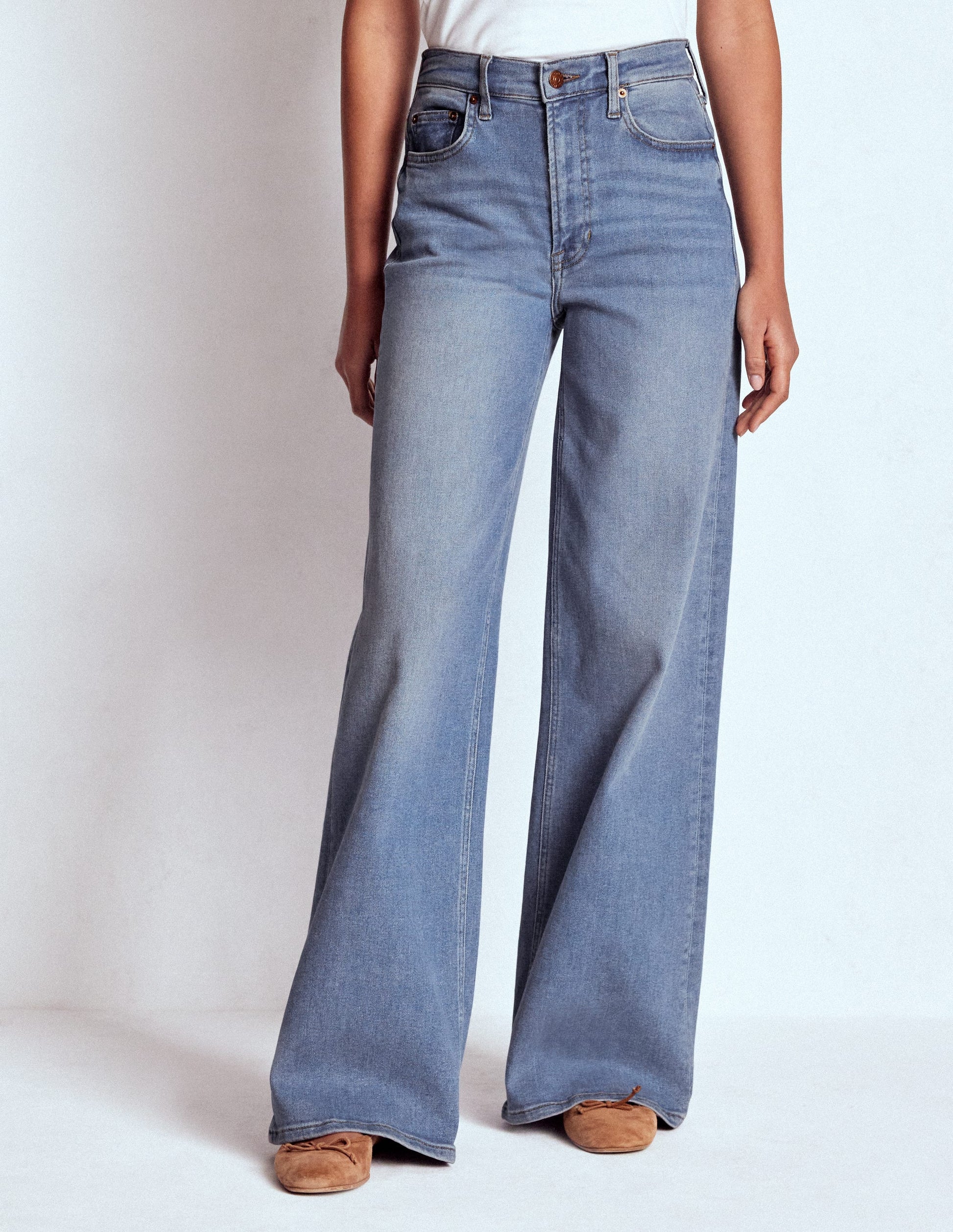 High Rise Wide Leg Jeans-Light Vintage-7