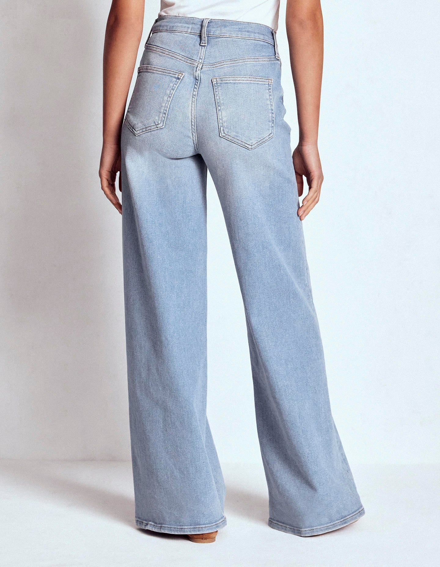 High Rise Wide Leg Jeans-Light Vintage