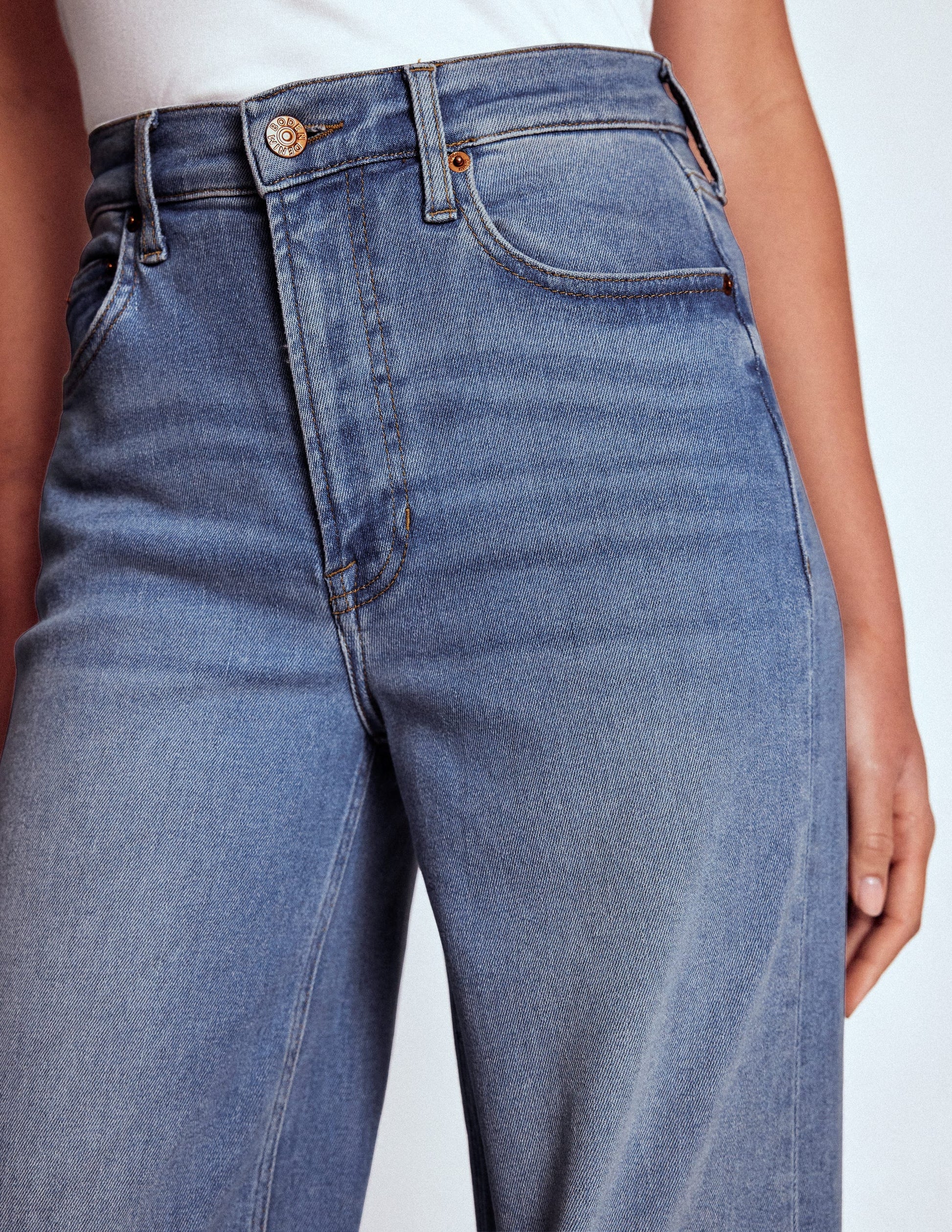 High Rise Wide Leg Jeans-Light Vintage-10