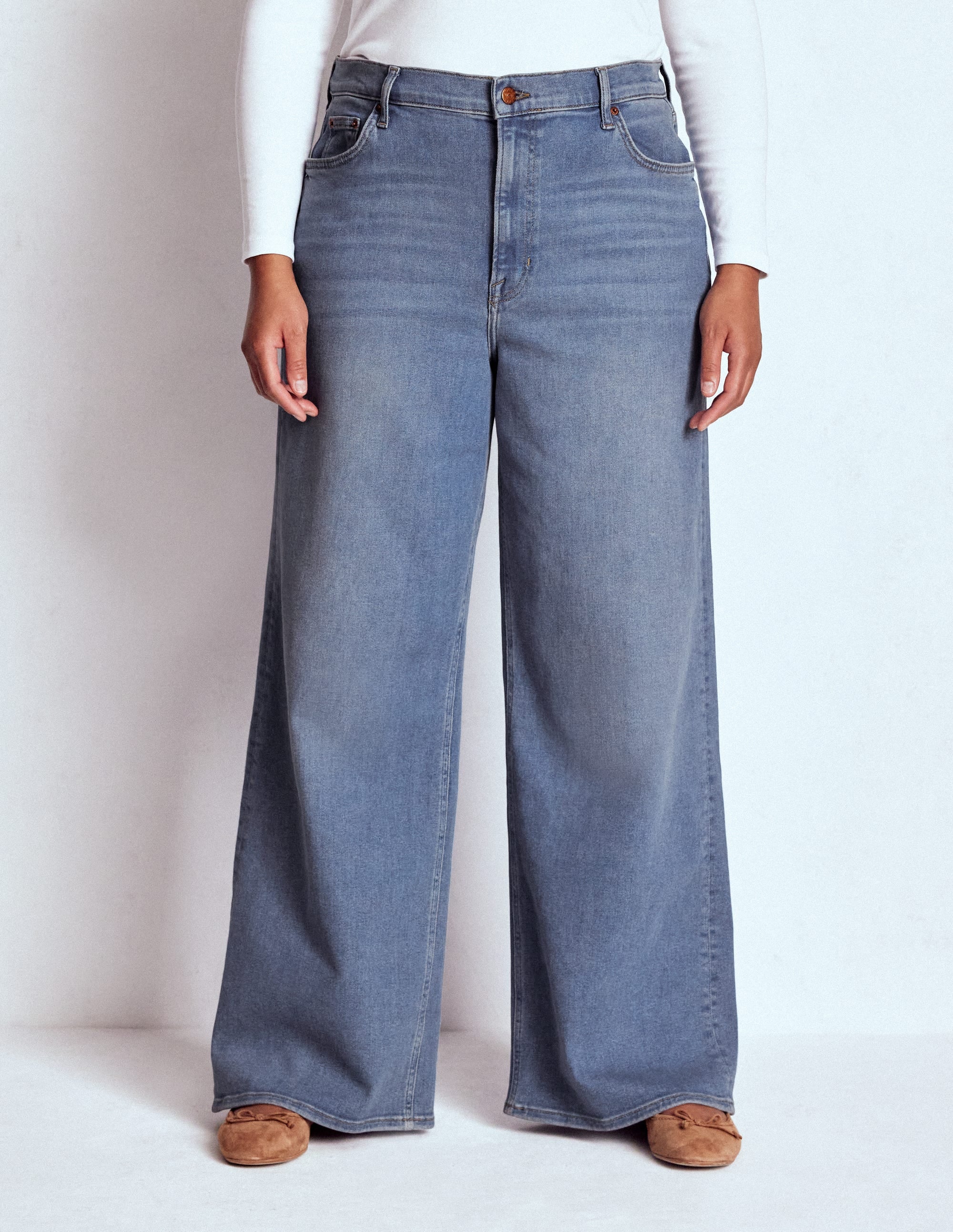 High Rise Wide Leg Jeans-Light Vintage - Image 7