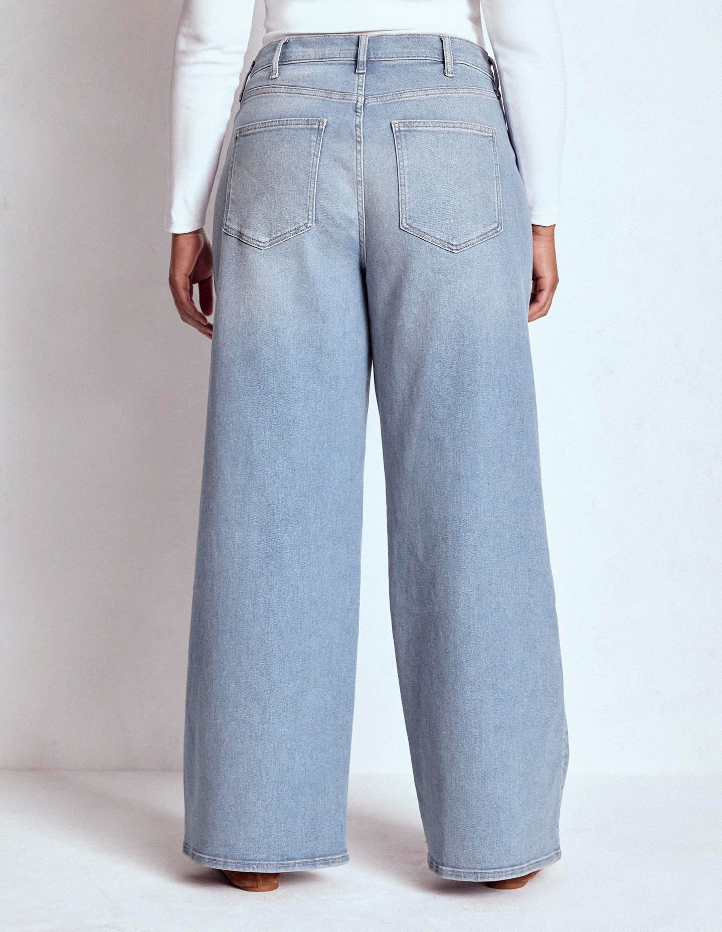 High Rise Wide Leg Jeans-Light Vintage