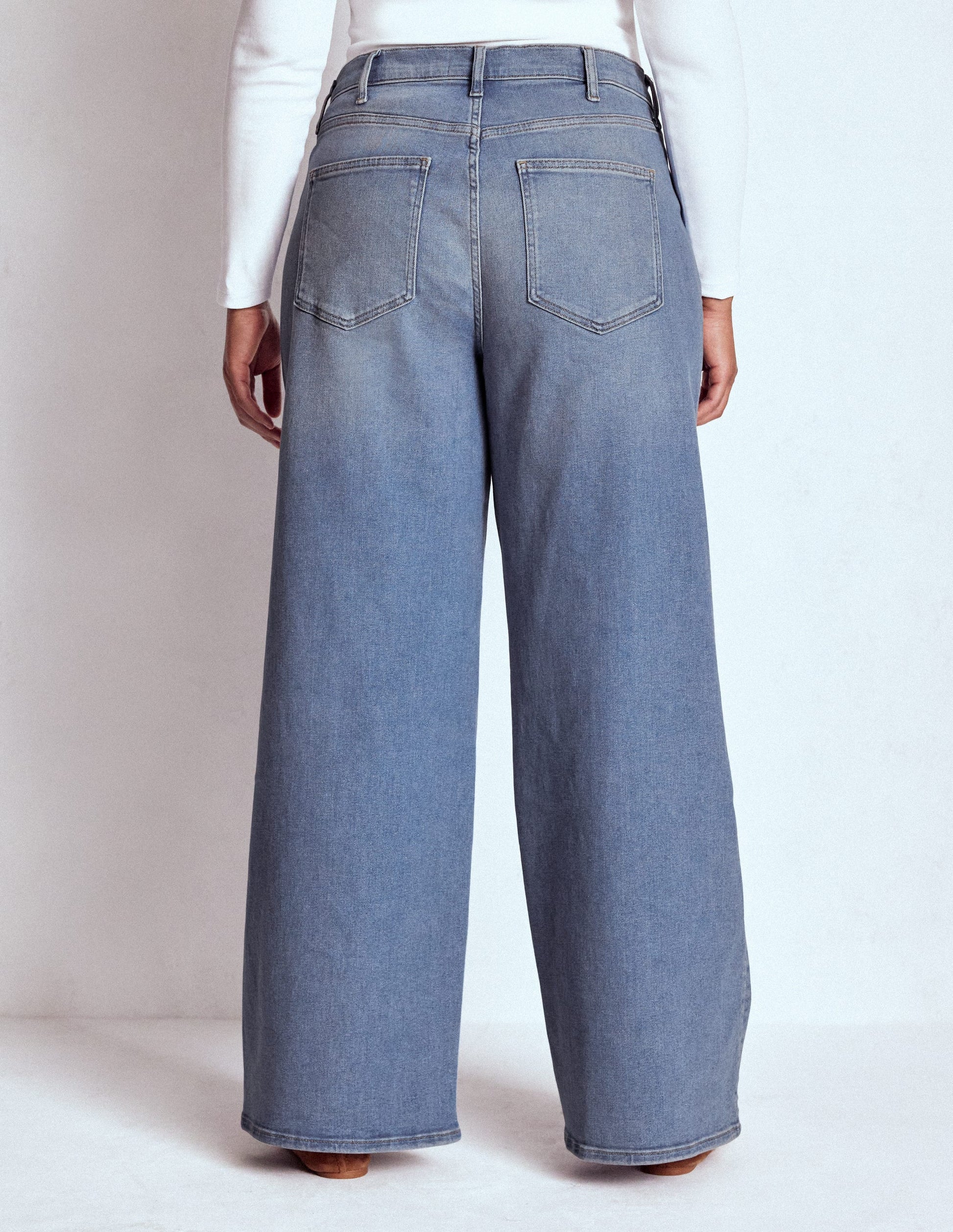 High Rise Wide Leg Jeans-Light Vintage-12