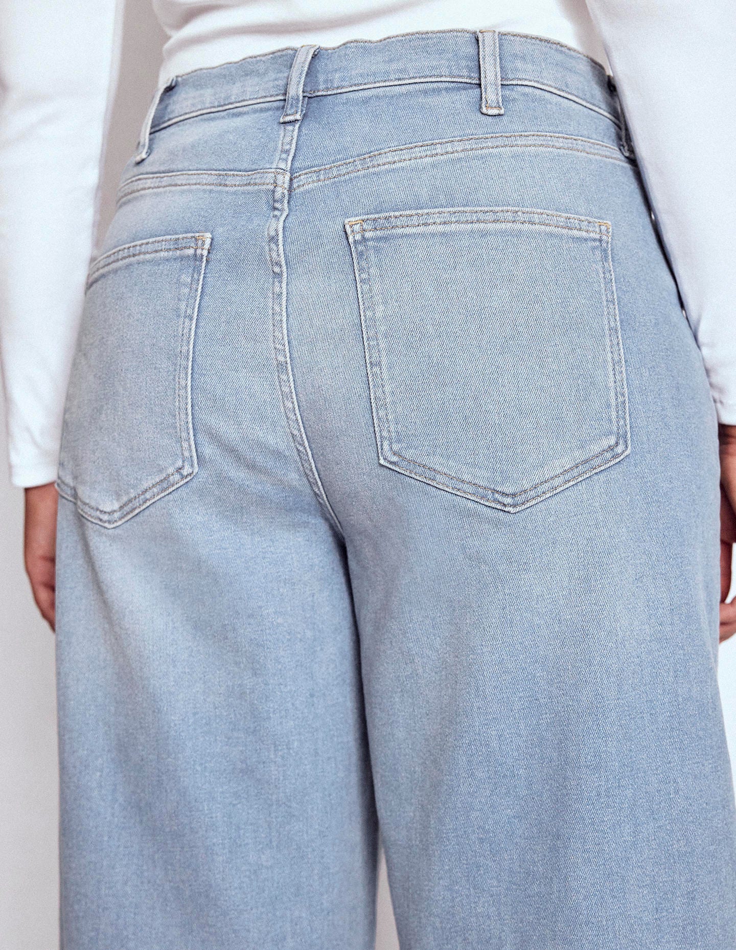 High Rise Wide Leg Jeans-Light Vintage