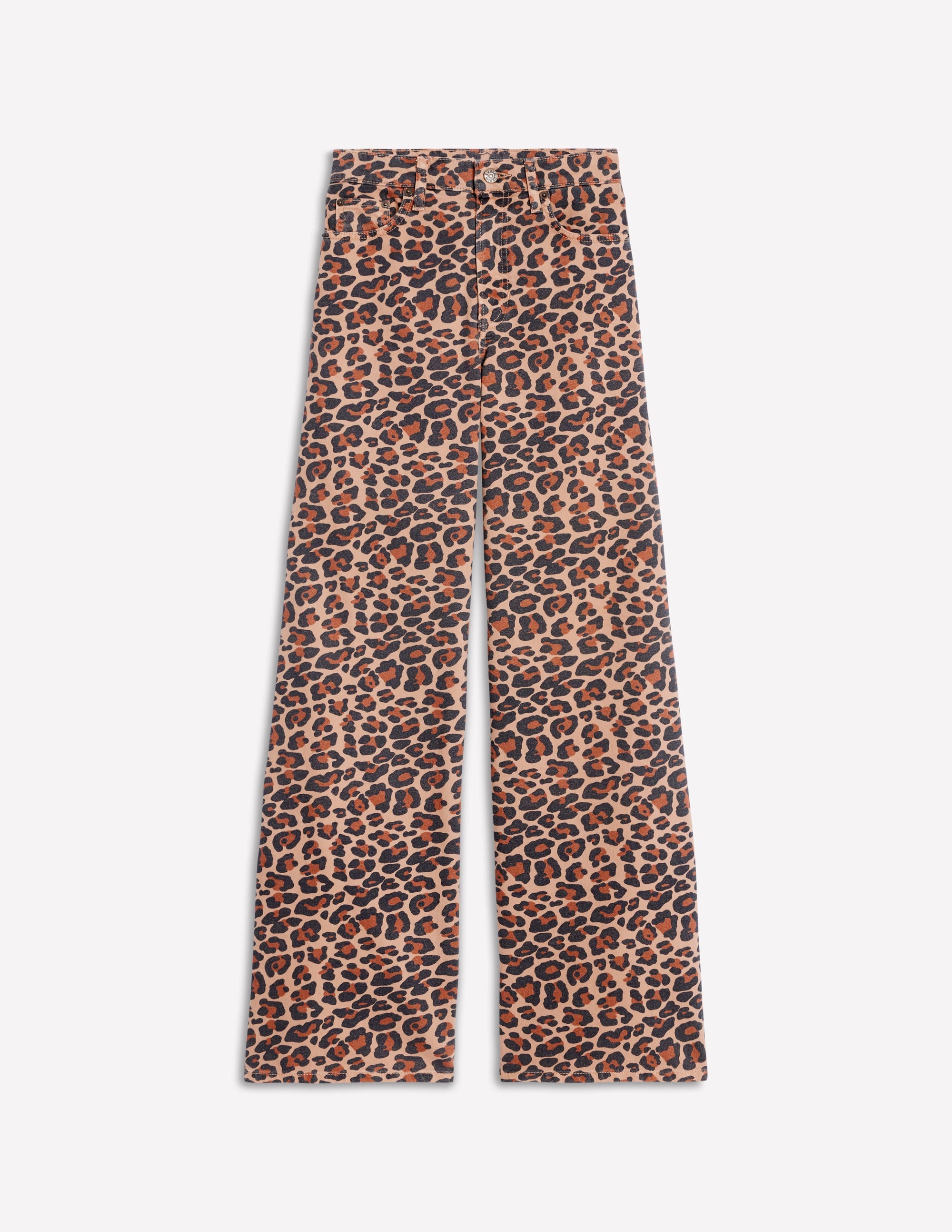 High Rise Wide Leg Jeans-Leopard Print - Image 10