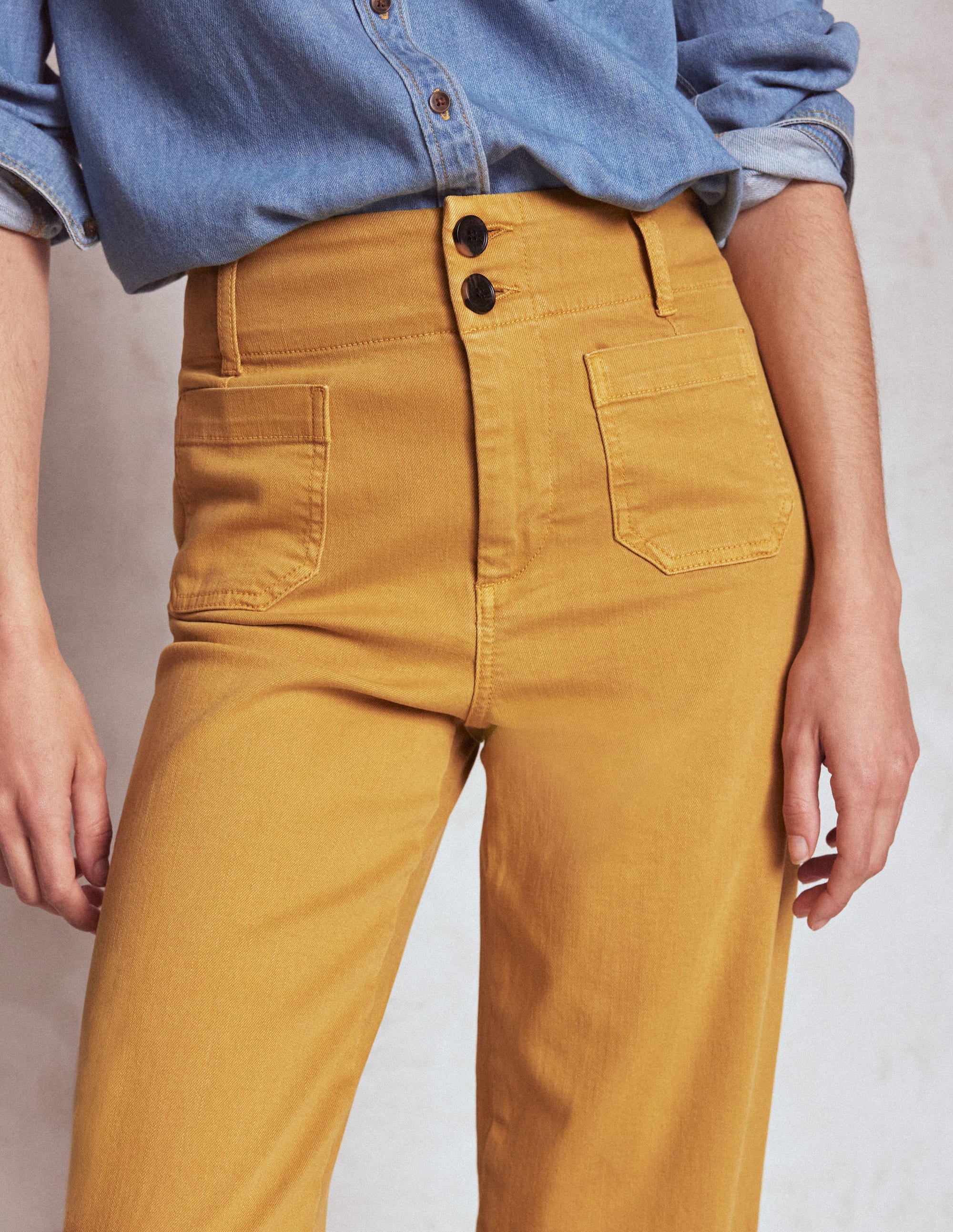 Primrose Patch Pocket Trousers-Golden Rye - Image 5