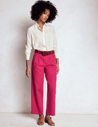 Bloomsbury Cotton Trousers-Bright Cherry-1