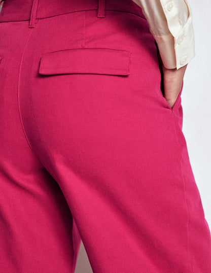 Bloomsbury Cotton Trousers-Bright Cherry-2