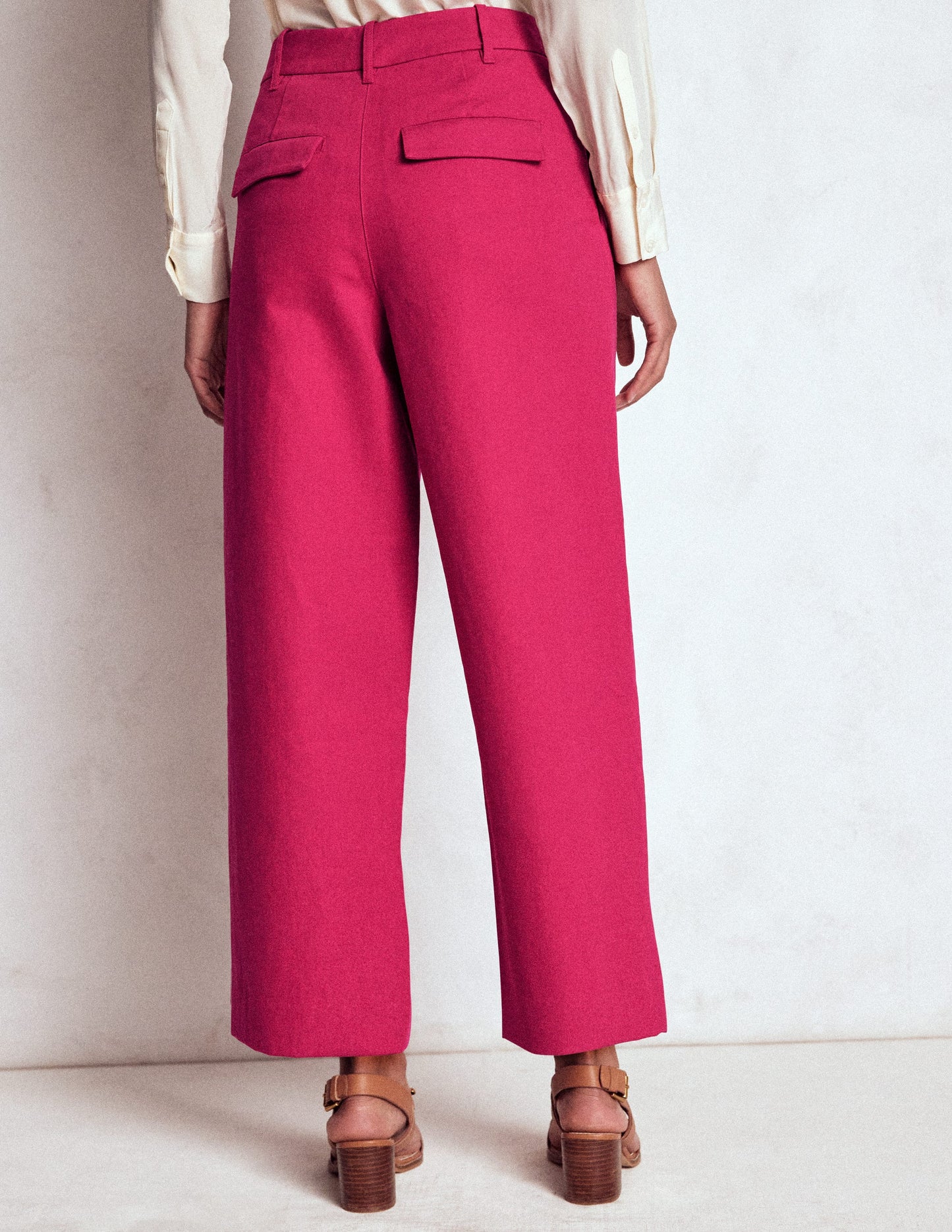 Bloomsbury Cotton Trousers-Bright Cherry