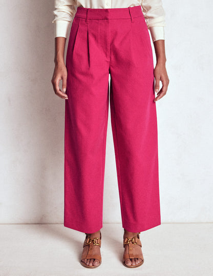 Bloomsbury Cotton Trousers-Bright Cherry-4