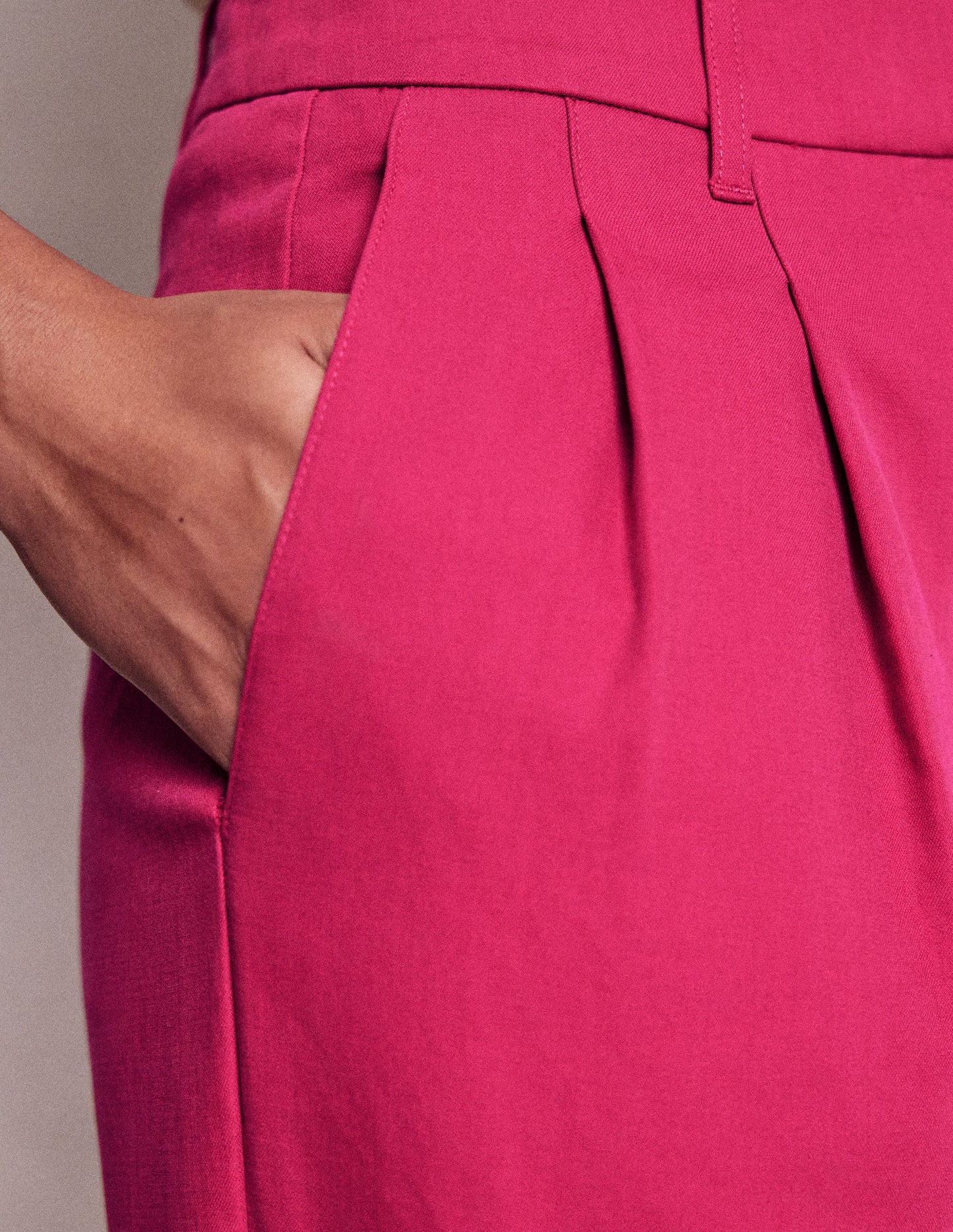 Bloomsbury Cotton Trousers-Bright Cherry