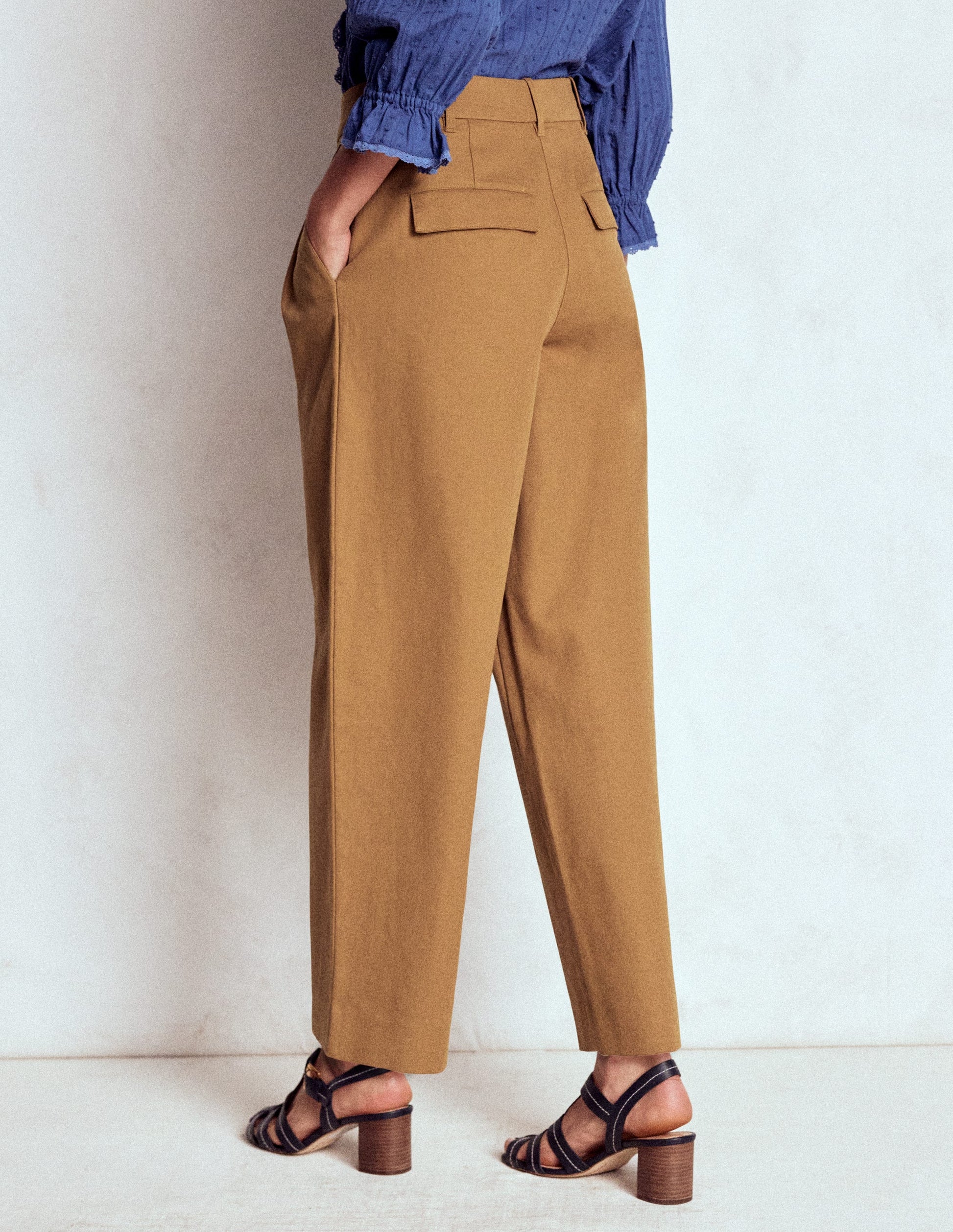 Bloomsbury Cotton Trousers-Camel-3