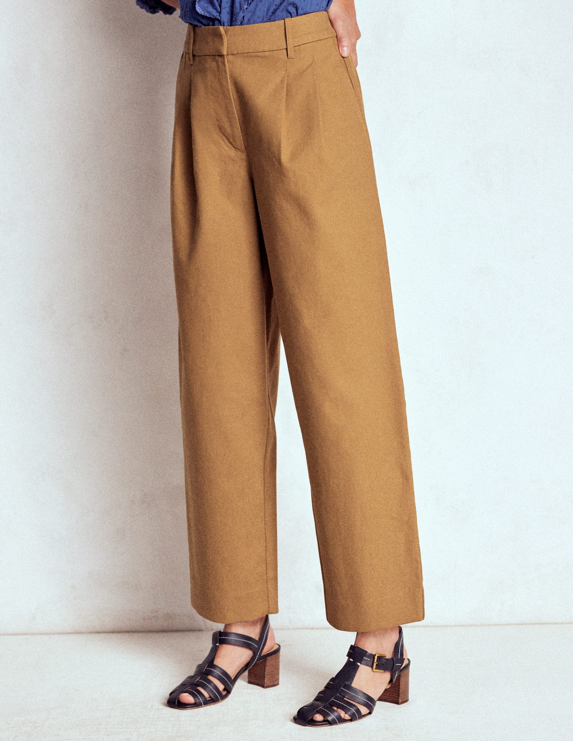Bloomsbury Cotton Trousers-Camel-4