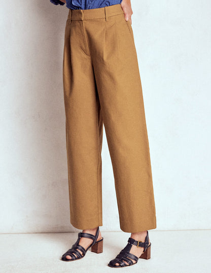 Bloomsbury Cotton Trousers-Camel-4