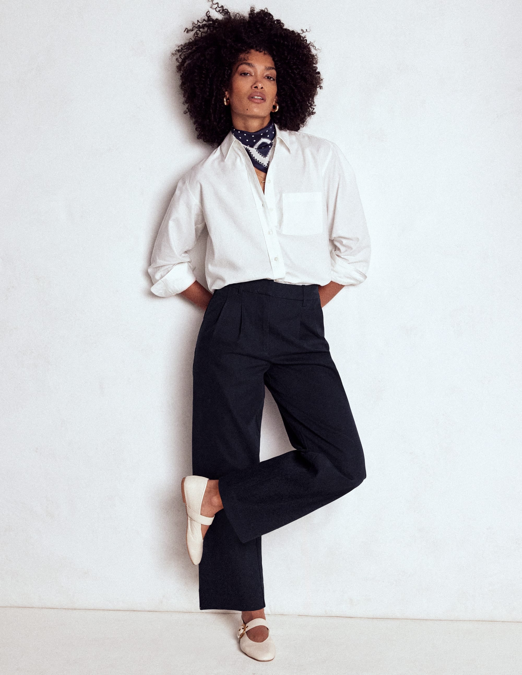 Bloomsbury Cotton Trousers-NAVY - Image 1