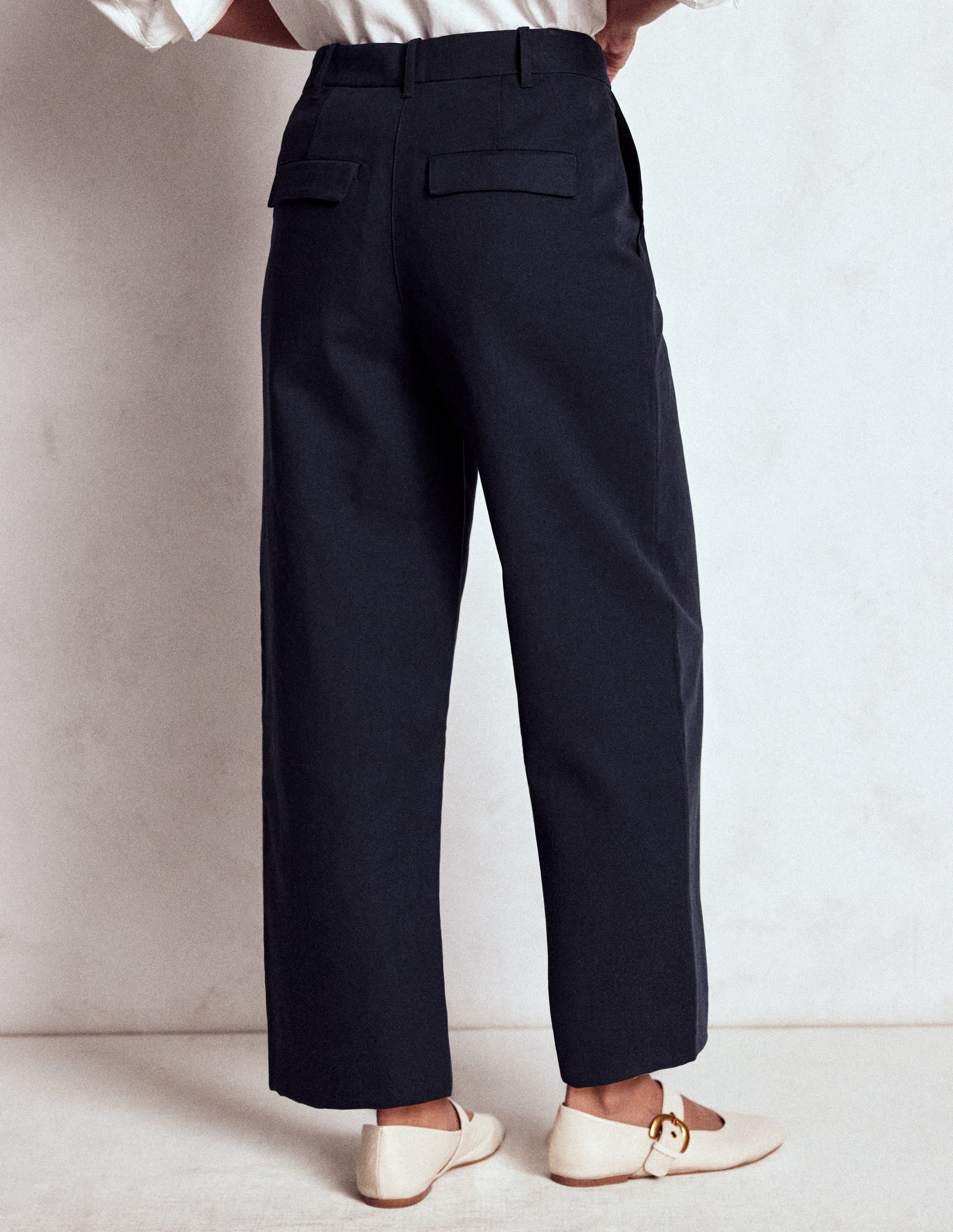 Bloomsbury Cotton Trousers-NAVY - Image 3