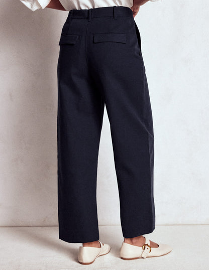 Bloomsbury Cotton Trousers-NAVY-3