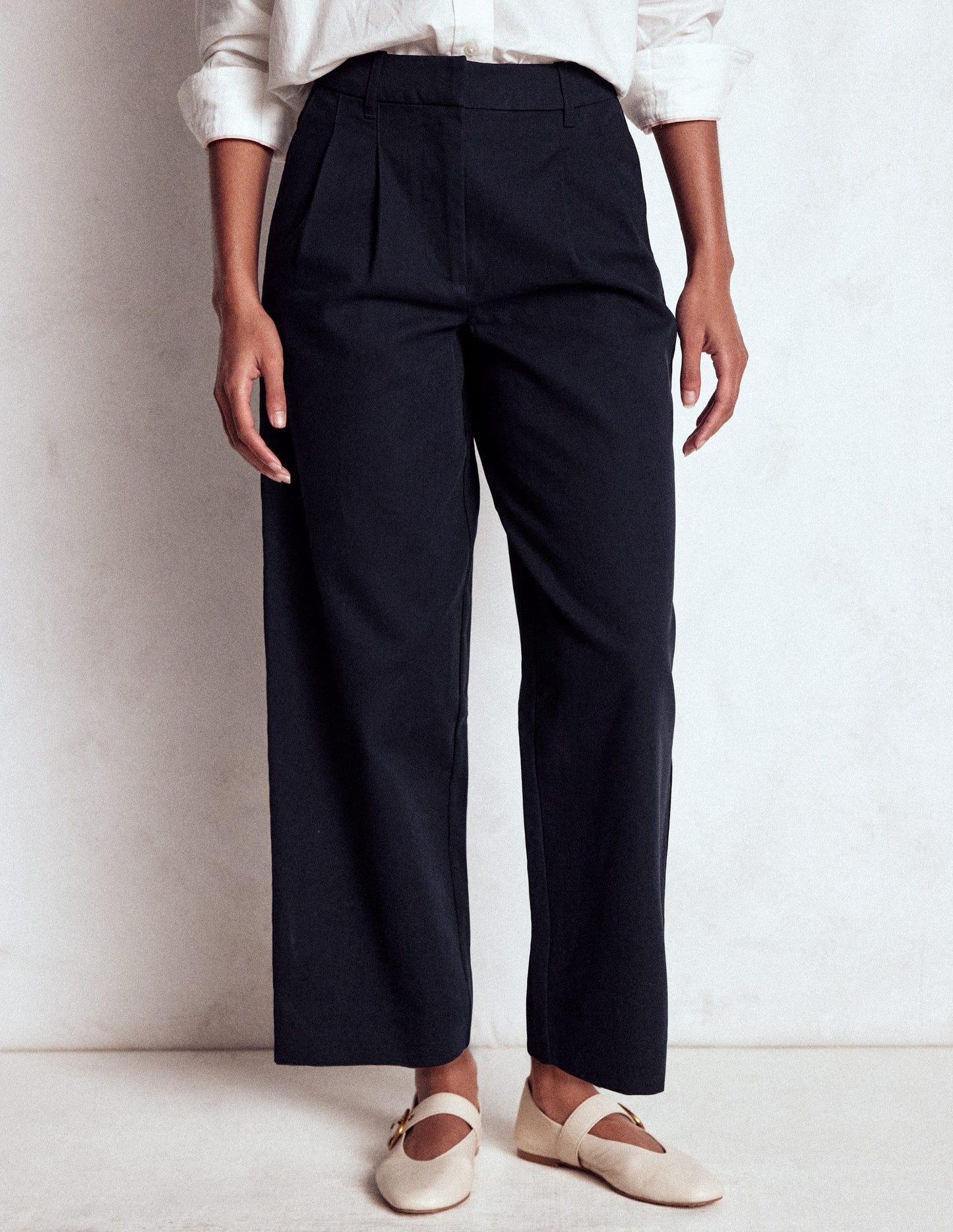 Bloomsbury Cotton Trousers-NAVY
