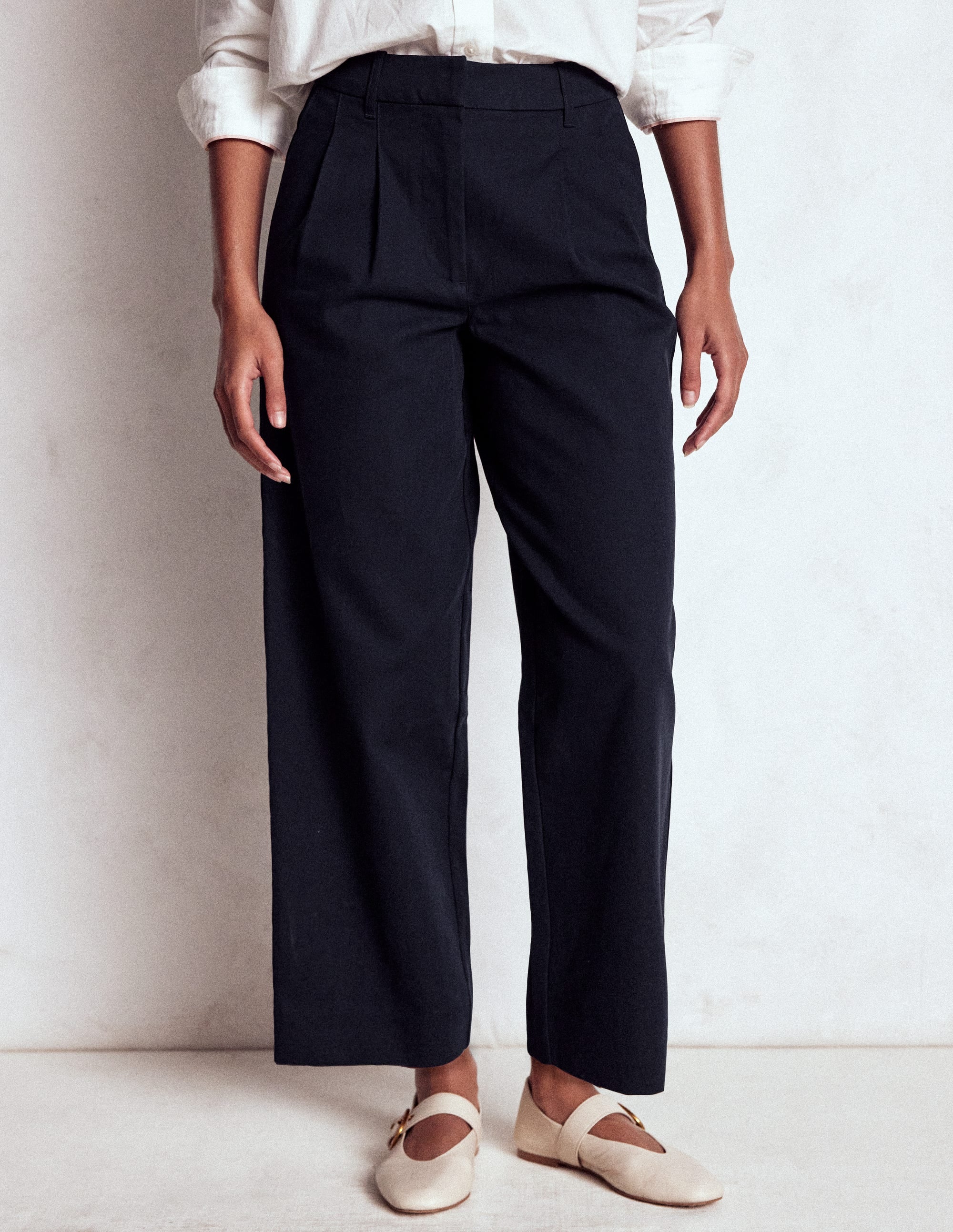 Bloomsbury Cotton Trousers-NAVY - Image 4