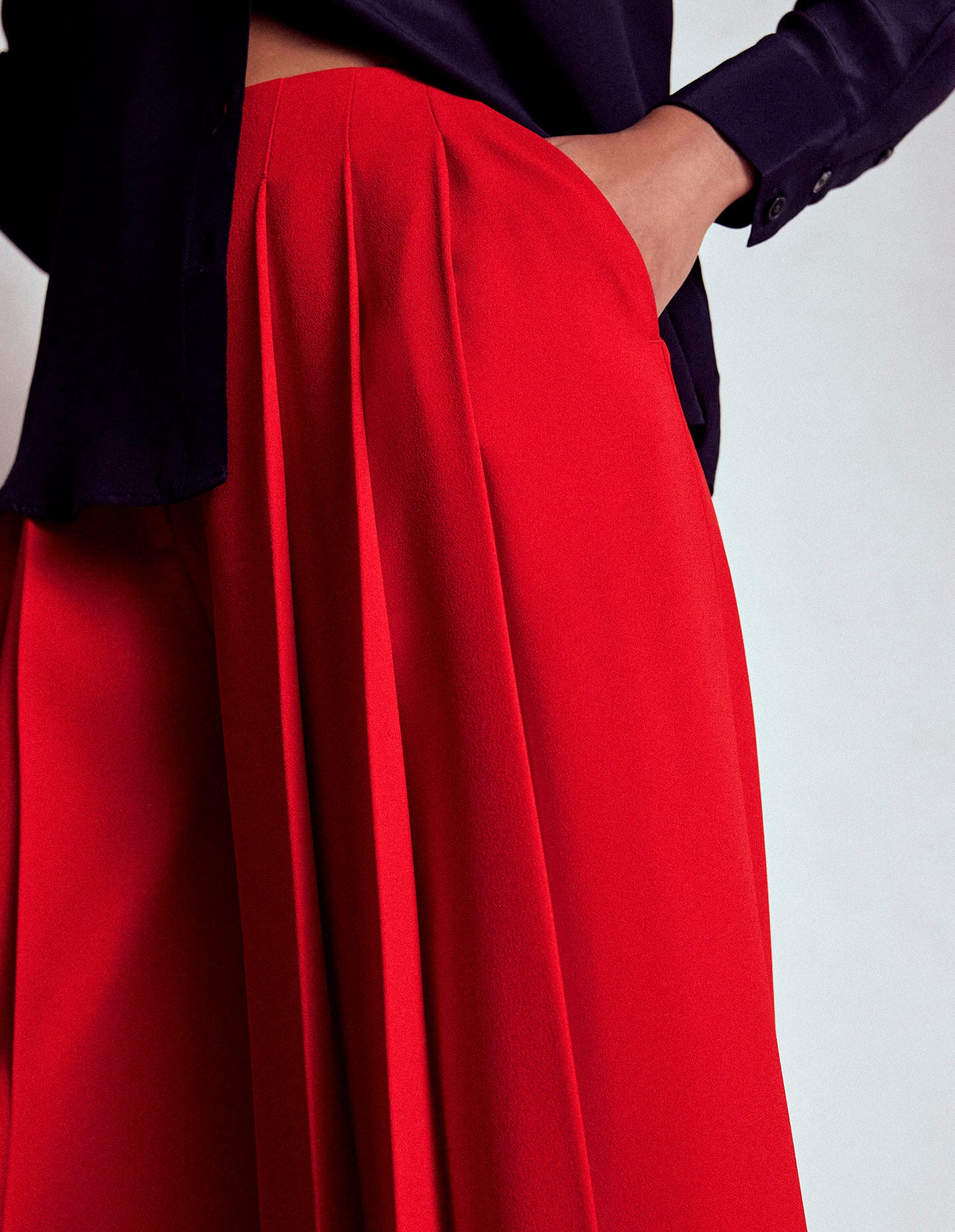 Regent Wide Leg Trousers-Poppy Red - Image 2