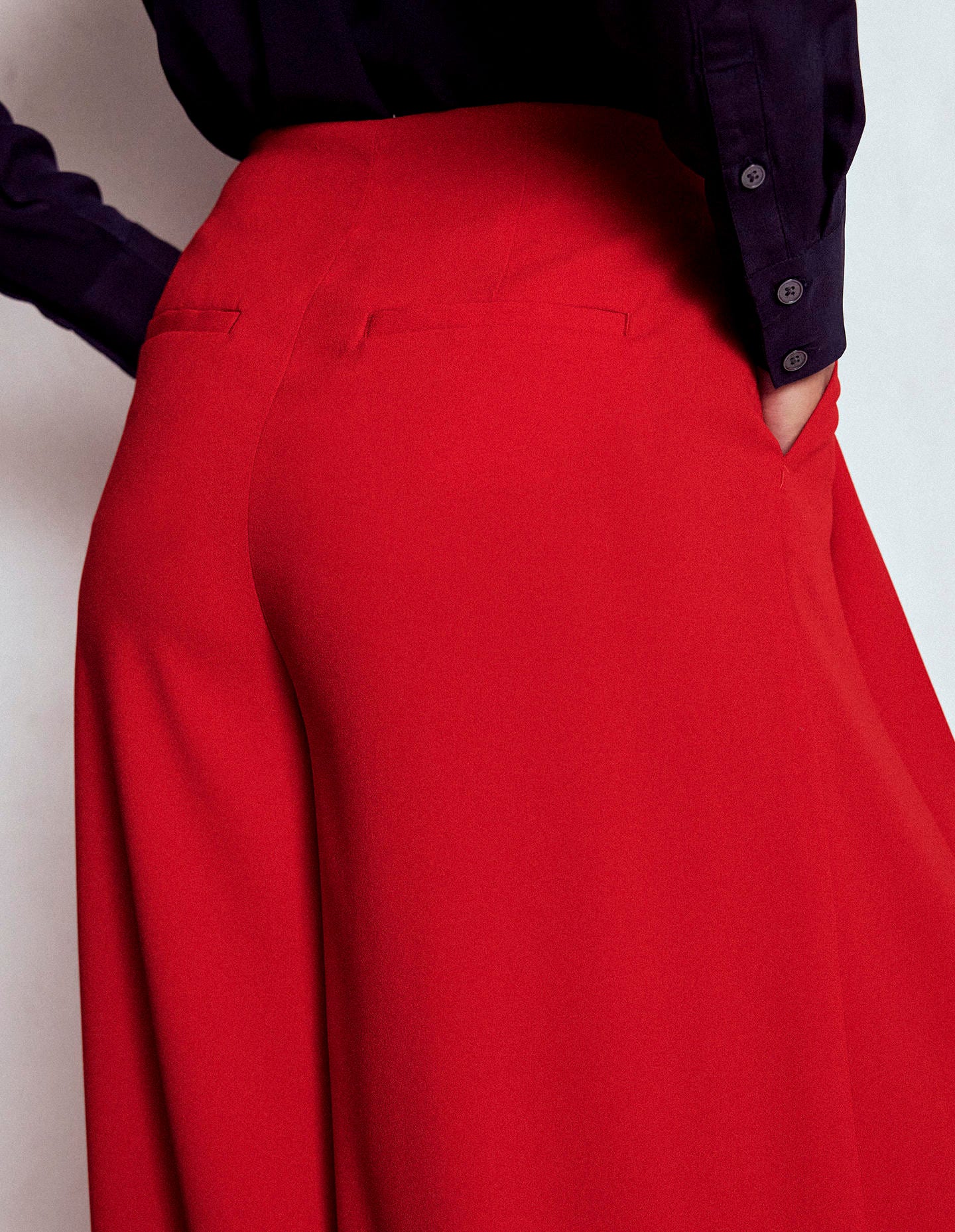 Regent Wide Leg Trousers-Poppy Red - Image 5
