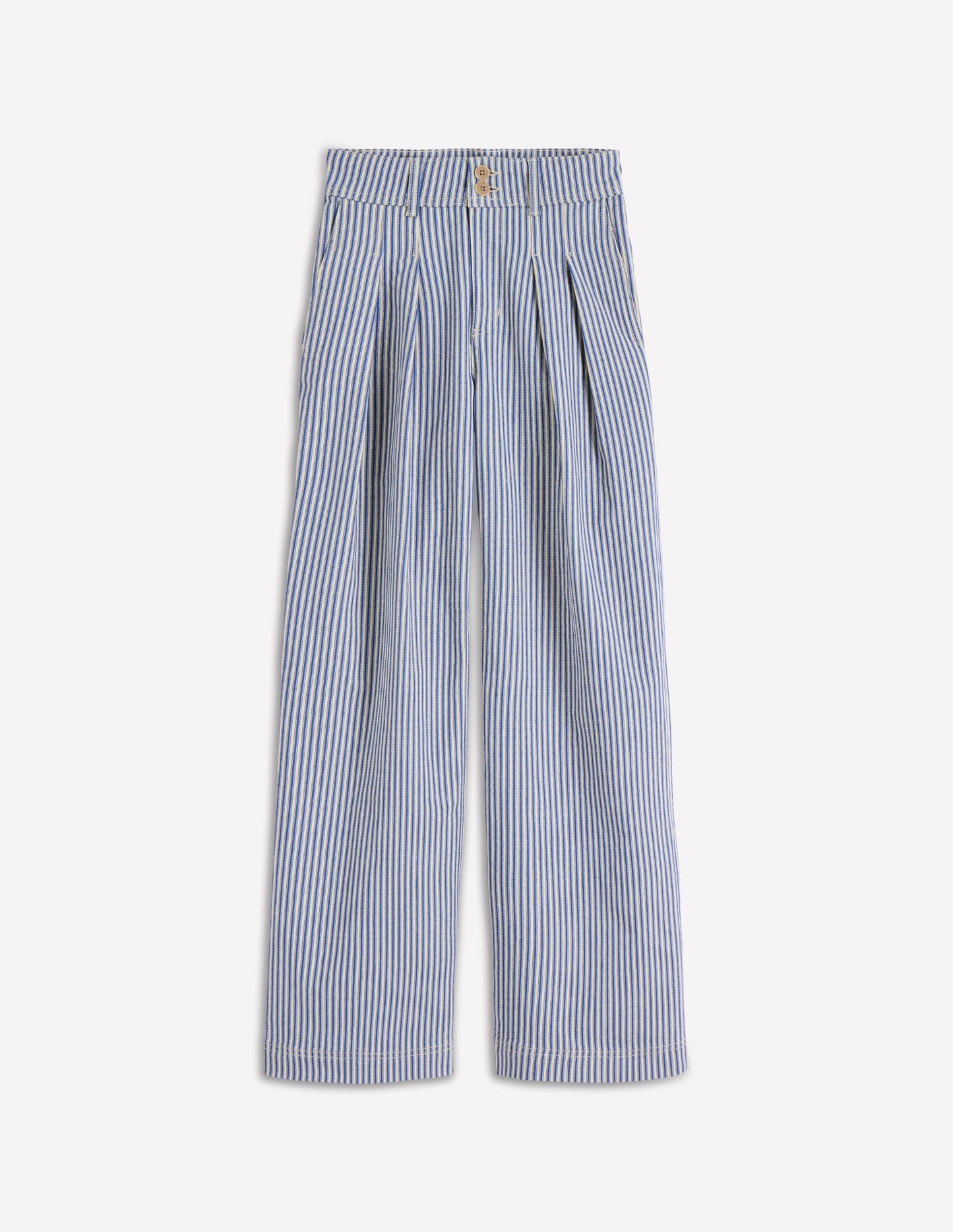 Brompton Wide Leg Trousers-Blue Stripe