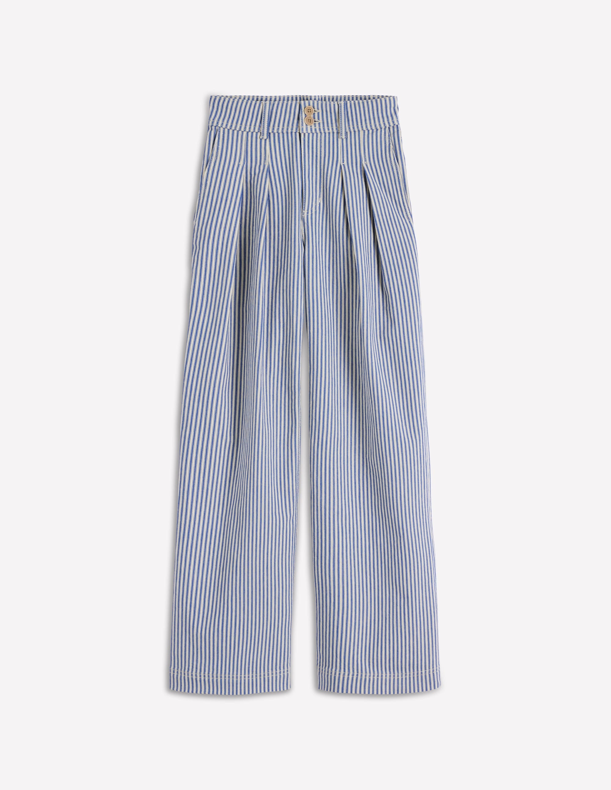 Brompton Wide Leg Trousers-Blue Stripe - Image 5